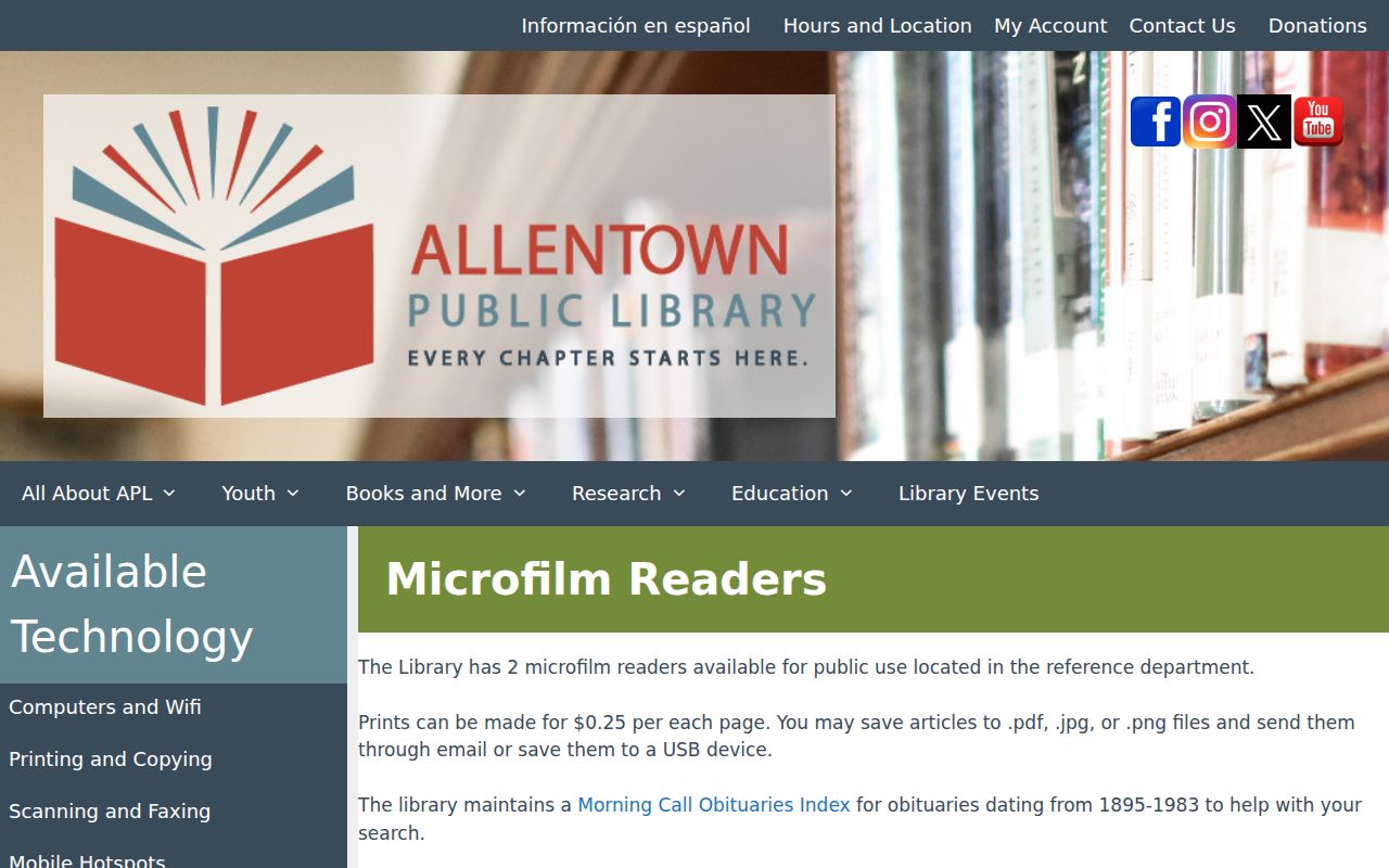 South Whitehall Township city directory lead at the Allentown Public Library microfilm collection